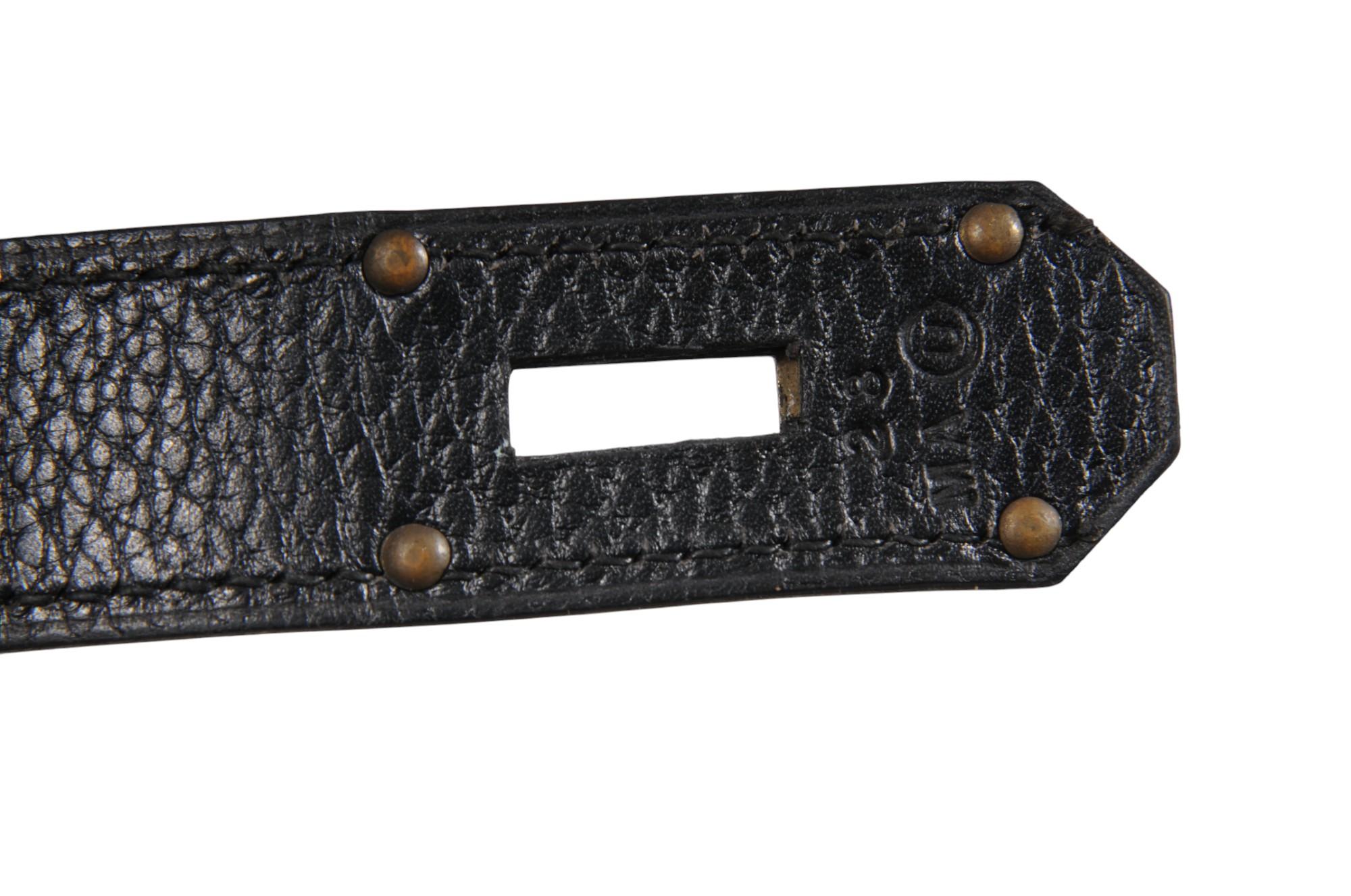 Hermes Haut à Courroies Hac 60 Black Ardennes GoldCarry On Birkin Vintage 2000s For Sale 14