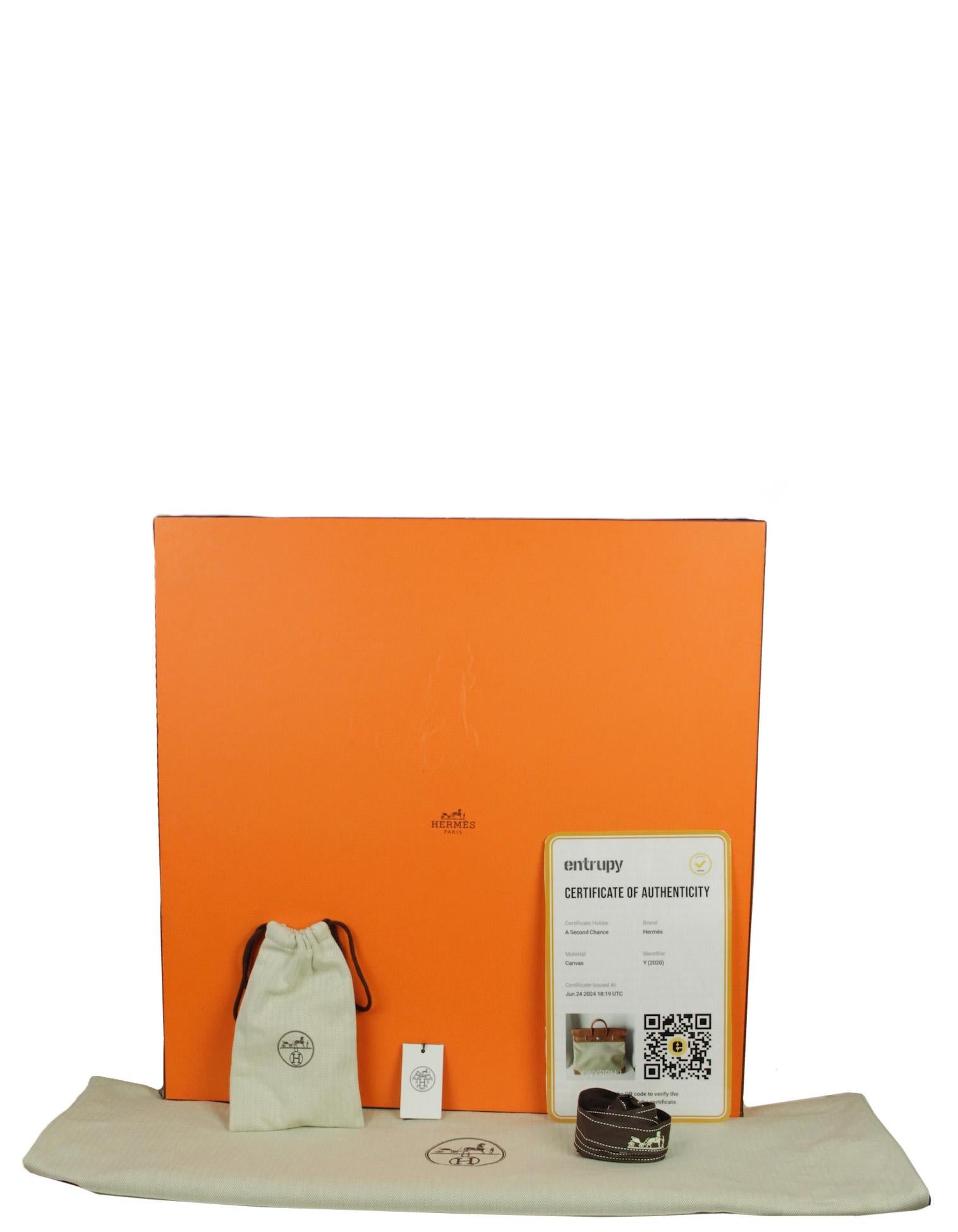 Hermes Haut à Courroies HAC Gold Toile 50cm Travel Birkin Bag PHW 5