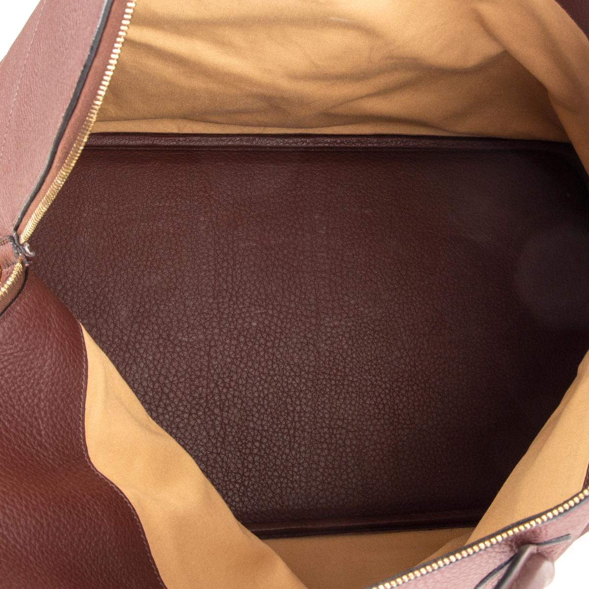 HERMES Havane braune Clemence Leder BOLIDE 45 Reisetasche im Zustand „Hervorragend“ im Angebot in Zürich, CH