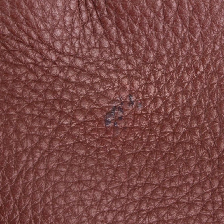 HERMES Havane brown Clemence leather BOLIDE 45 Travel Bag For Sale 2