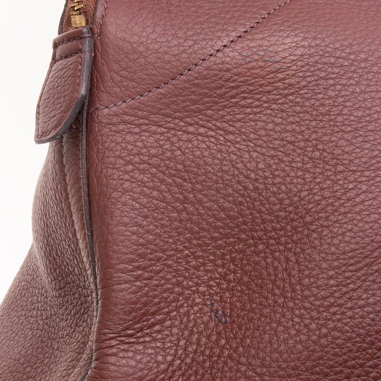 HERMES Havane brown Clemence leather BOLIDE 45 Travel Bag For Sale 3