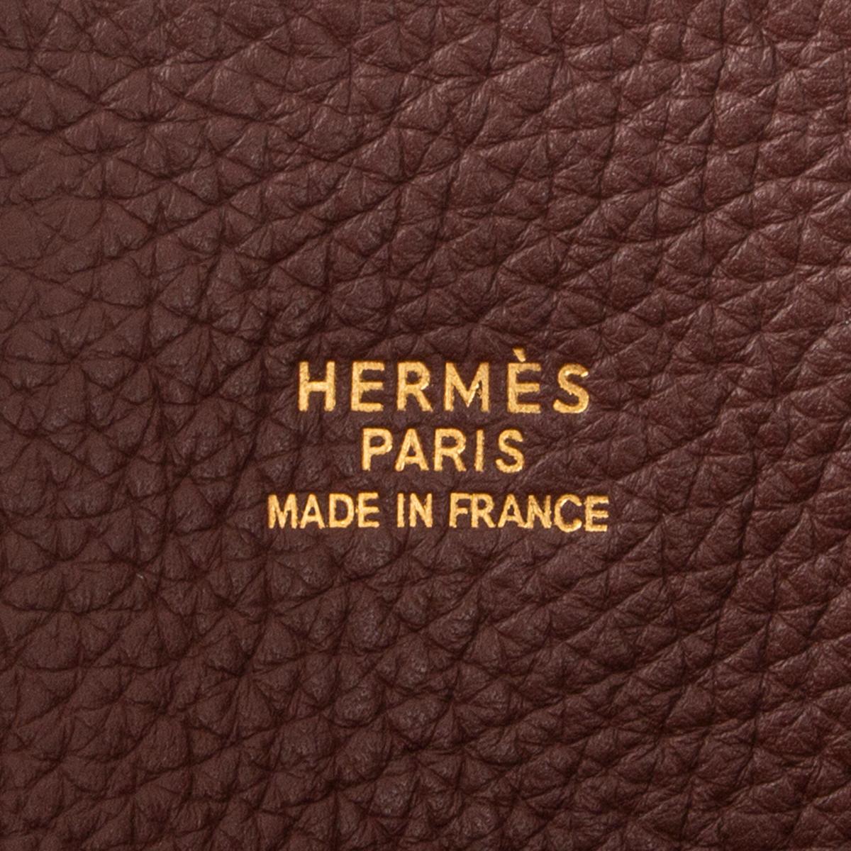 HERMES Havane brown Clemence leather BOLIDE 45 Travel Bag For Sale 1