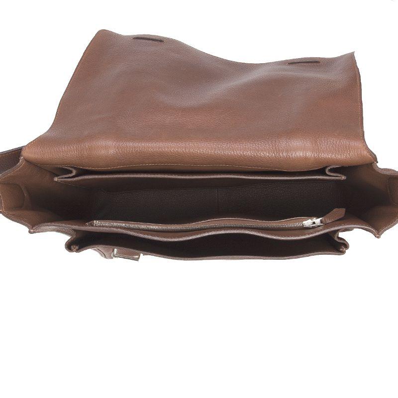 HERMES Havane brown Clemence leather STEVE 35 Messenger Bag at 1stDibs ...