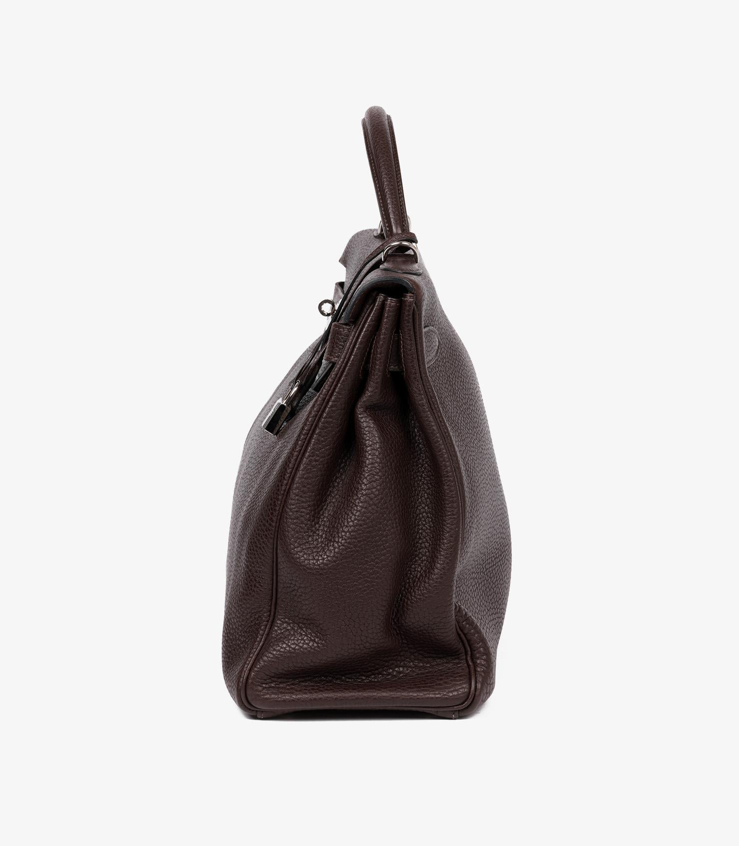  Hermès Havane Fjord Leather Kelly 40cm Retourne Unisexe 