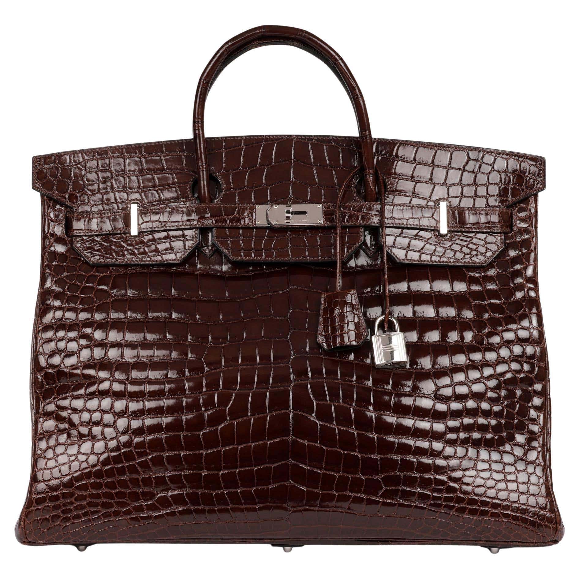 Herm s Blue Tempete Shiny Porosus Crocodile Leather Vintage Kelly 20cm Herm s Blue Tempete Shiny Porosus Crocodile Leather Vintage Kelly 20cm