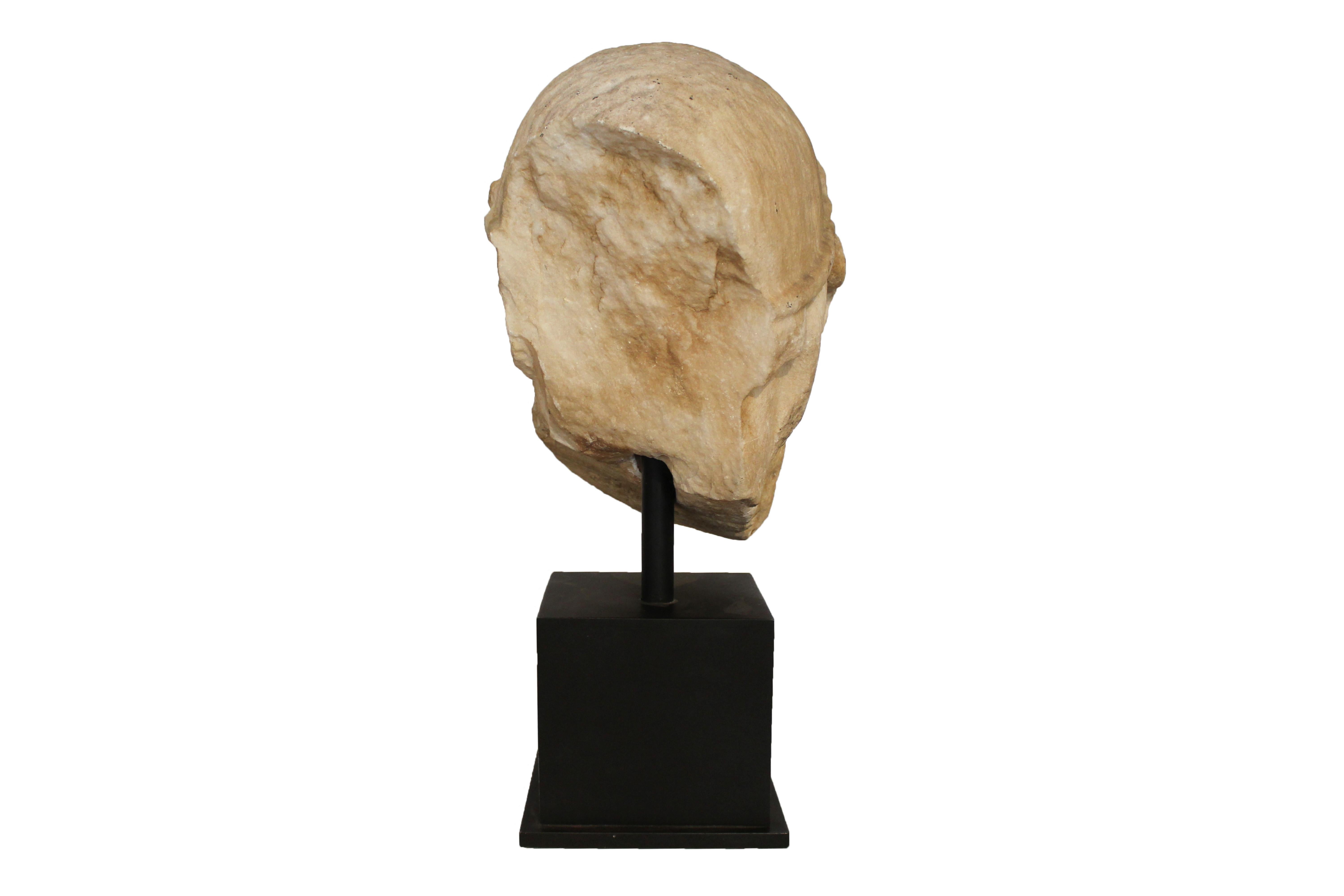 Greek Hermes Head Sculpture, 4th Century, Greece For Sale