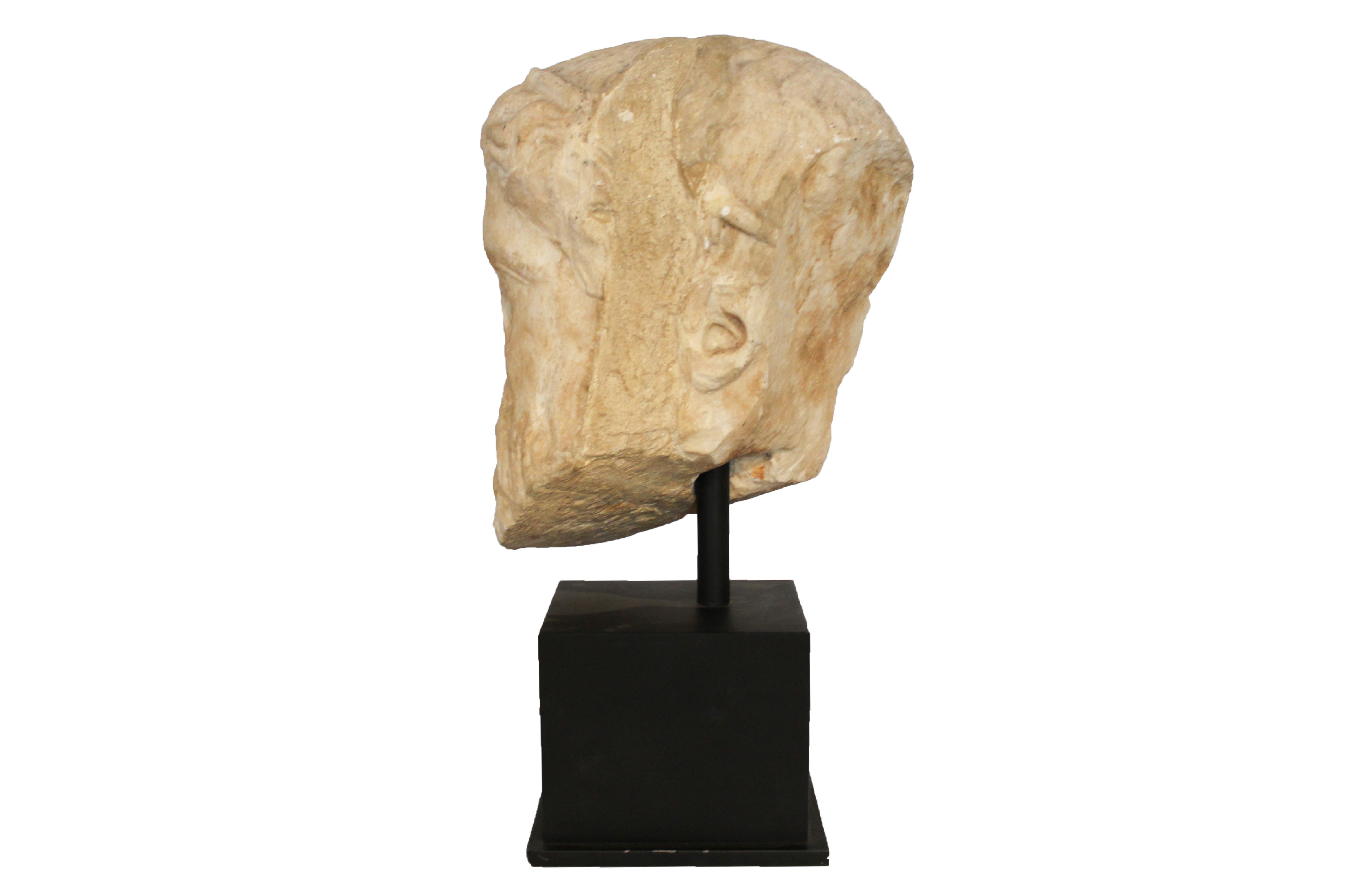 Hermes Head Sculpture, 4th Century, Greece In Good Condition For Sale In Girona, Spain