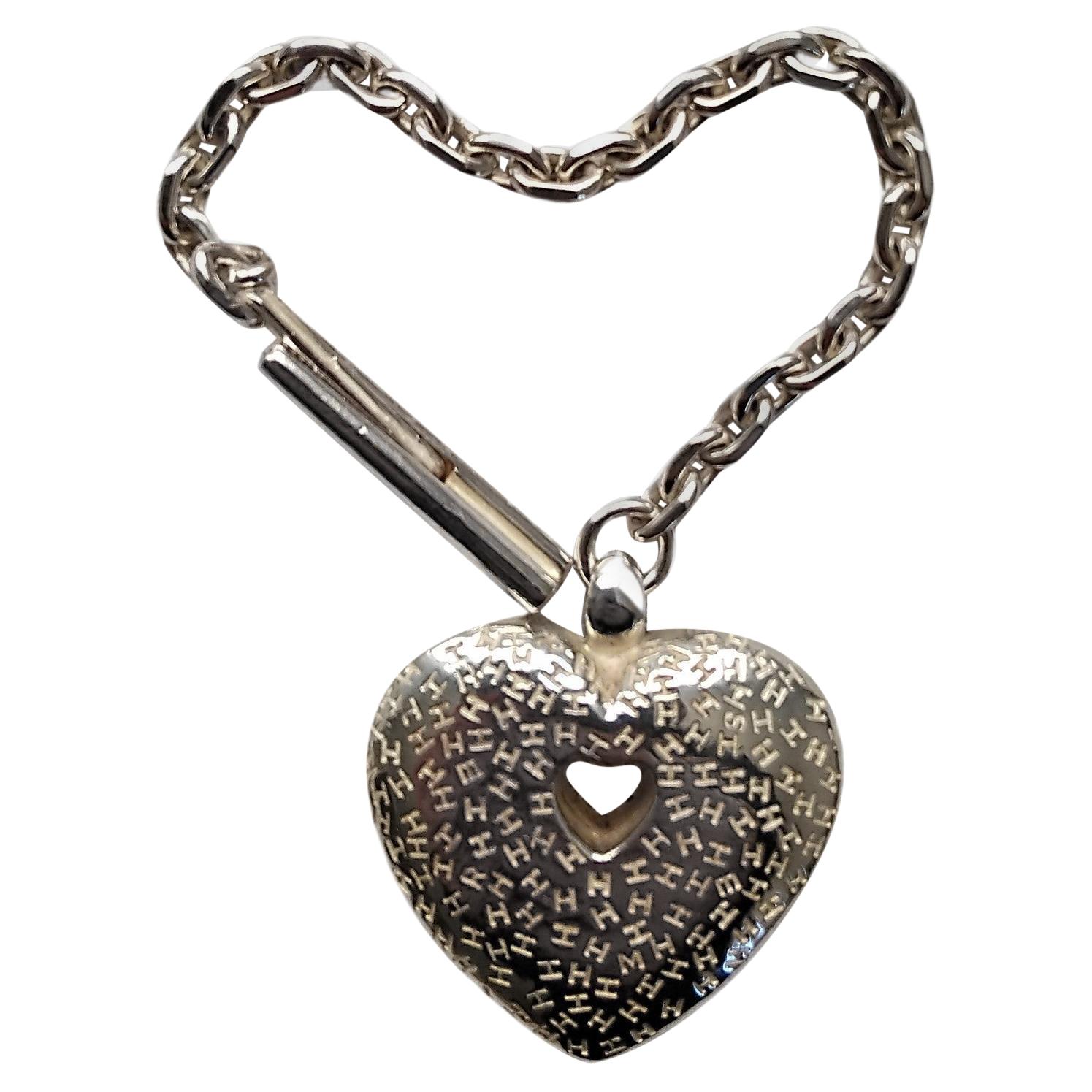 Hermès Herz Silber Schlüsselanhänger Charme für Kelly Birkin im Angebot 7