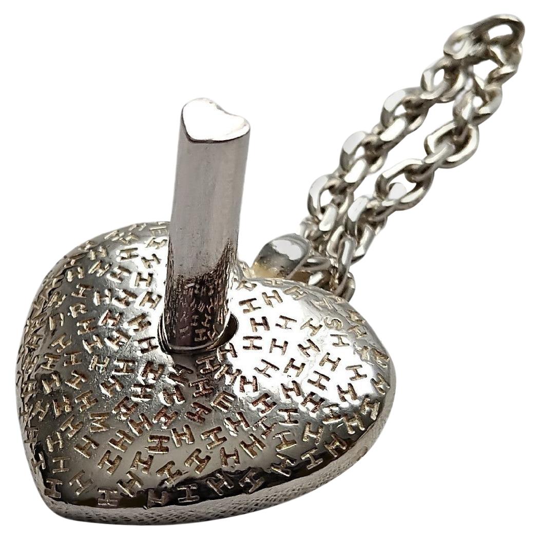 Hermès Herz Silber Schlüsselanhänger Charme für Kelly Birkin im Angebot 1