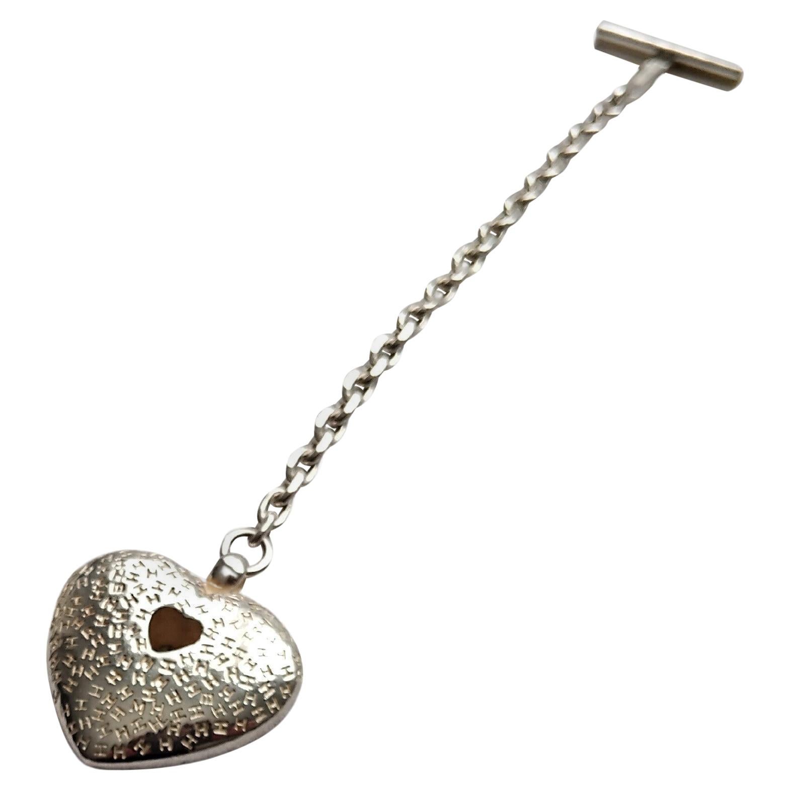 Hermès Herz Silber Schlüsselanhänger Charme für Kelly Birkin im Angebot 8