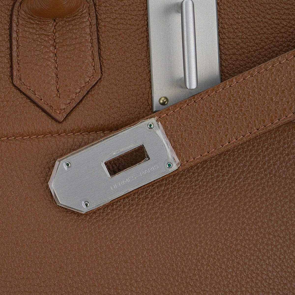 Hermes Helium Hac 50 Travel Bag Alezan Togo Aluminum Hardware Very Rare For Sale 5
