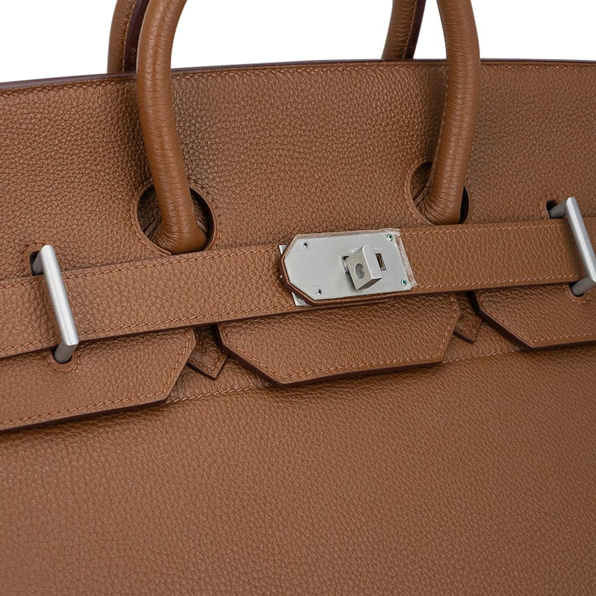 Women's or Men's Hermes Helium Hac 50 Travel Bag Alezan Togo Aluminum Hardware Very Rare For Sale