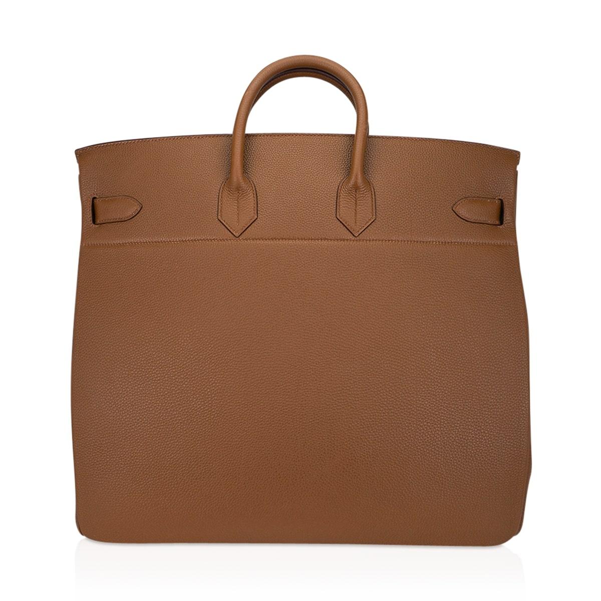 Hermes Helium Hac 50 Travel Bag Alezan Togo Aluminum Hardware Very Rare For Sale 4