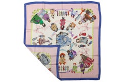 Hermès Hello Dolly Silk Twill Scarf Pink