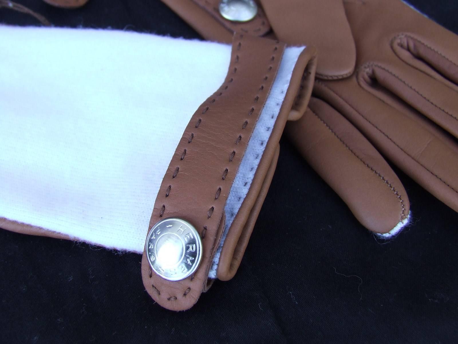 Women's Hermès Helsinki Women Gloves in Cashmere and Leather Size 6, 5 For Sale