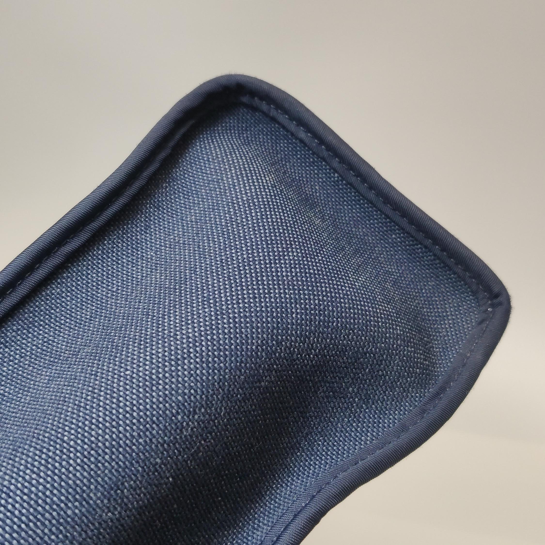 Hermes Herbag 31 Borsa a tracolla in pelle marrone canvas navy in vendita 12