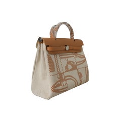 Sac Hermès Herbag 31 Palladium Hardware Beige Bride De Gala Natural