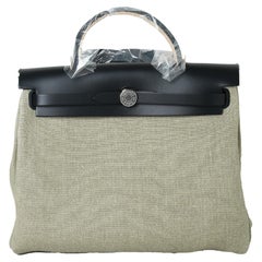 Sac Hermès Herbag 31 Palladium Hardware Noir Natural