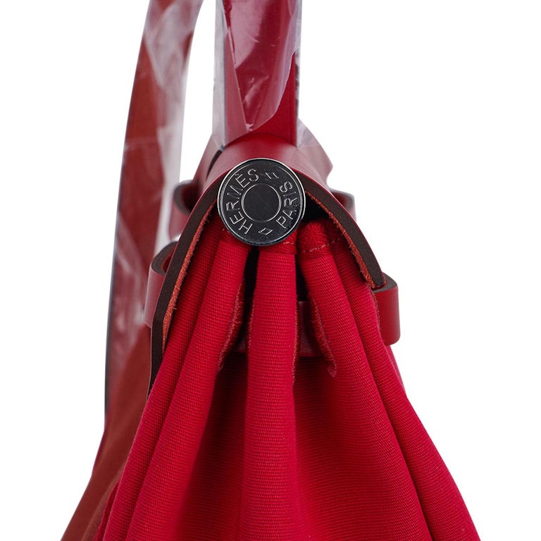 Hermès Herbag Zip 31 Retourné in tri-colour Rouge, Encre & Black