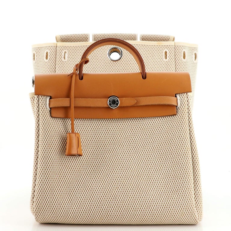 Hermes Herbag A Dos Zip Backpack H Vibration Toile and Leather Neutral  21052012