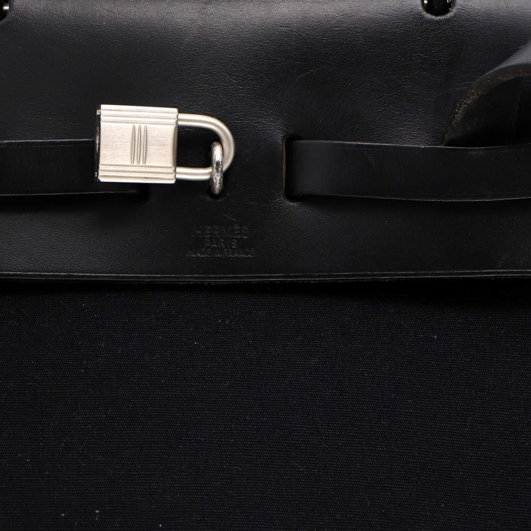 Hermes Herbag A Dos Zip Backpack Toile and Leather at 1stDibs