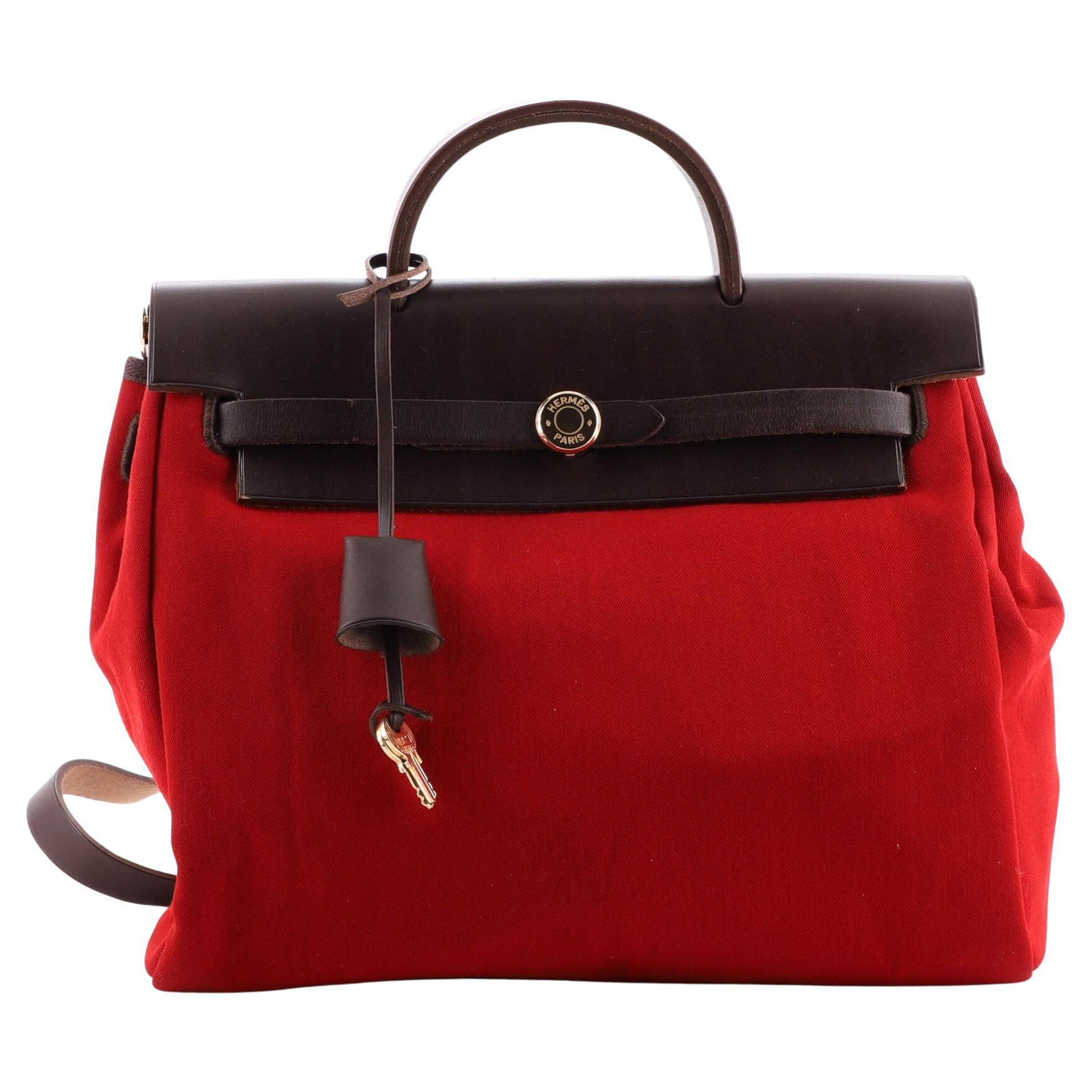Hermes Herbag A Dos Backpack Toile