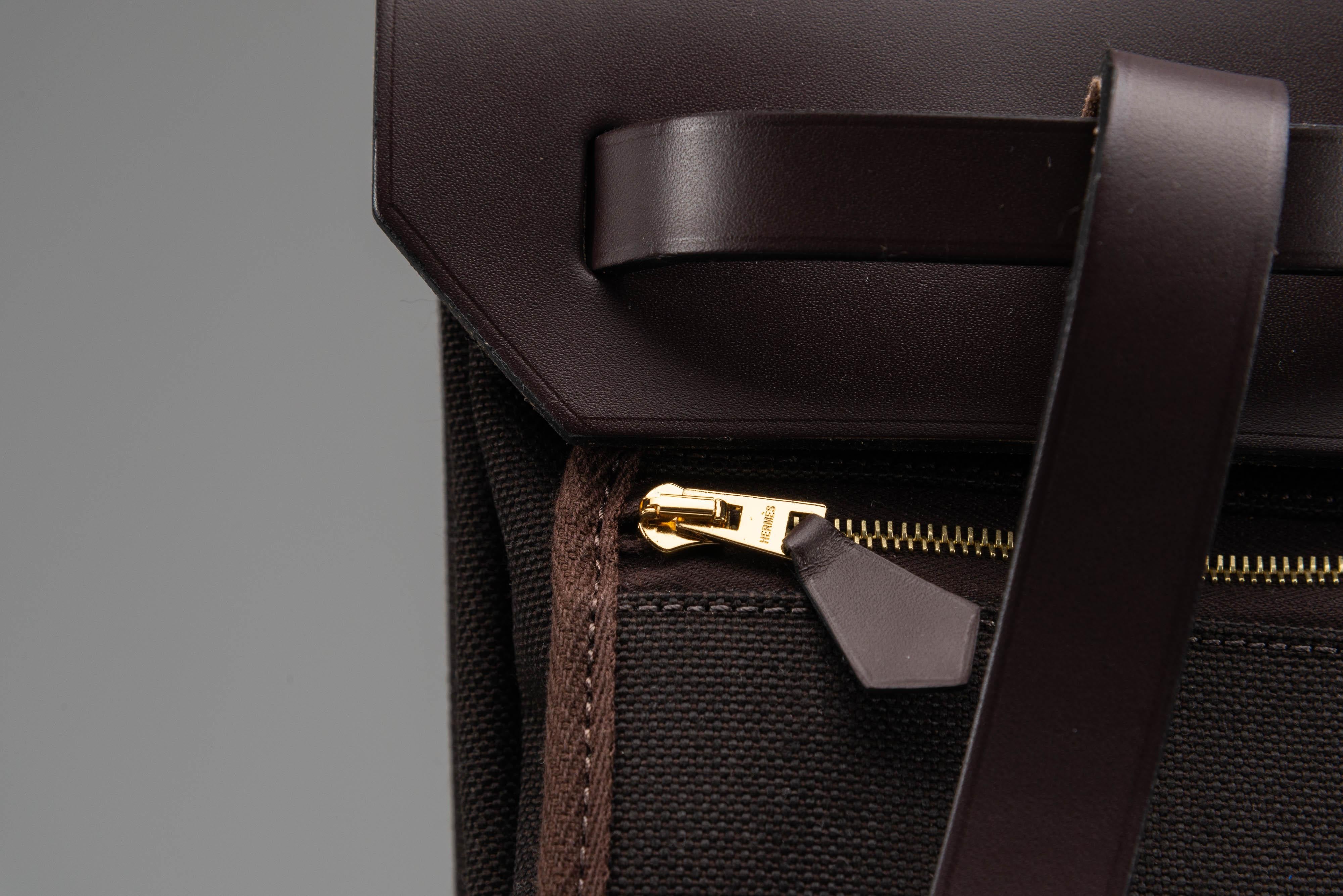 Hermes Herbag a dos Zip retourne NEW Backpack Brown Full-Set 12