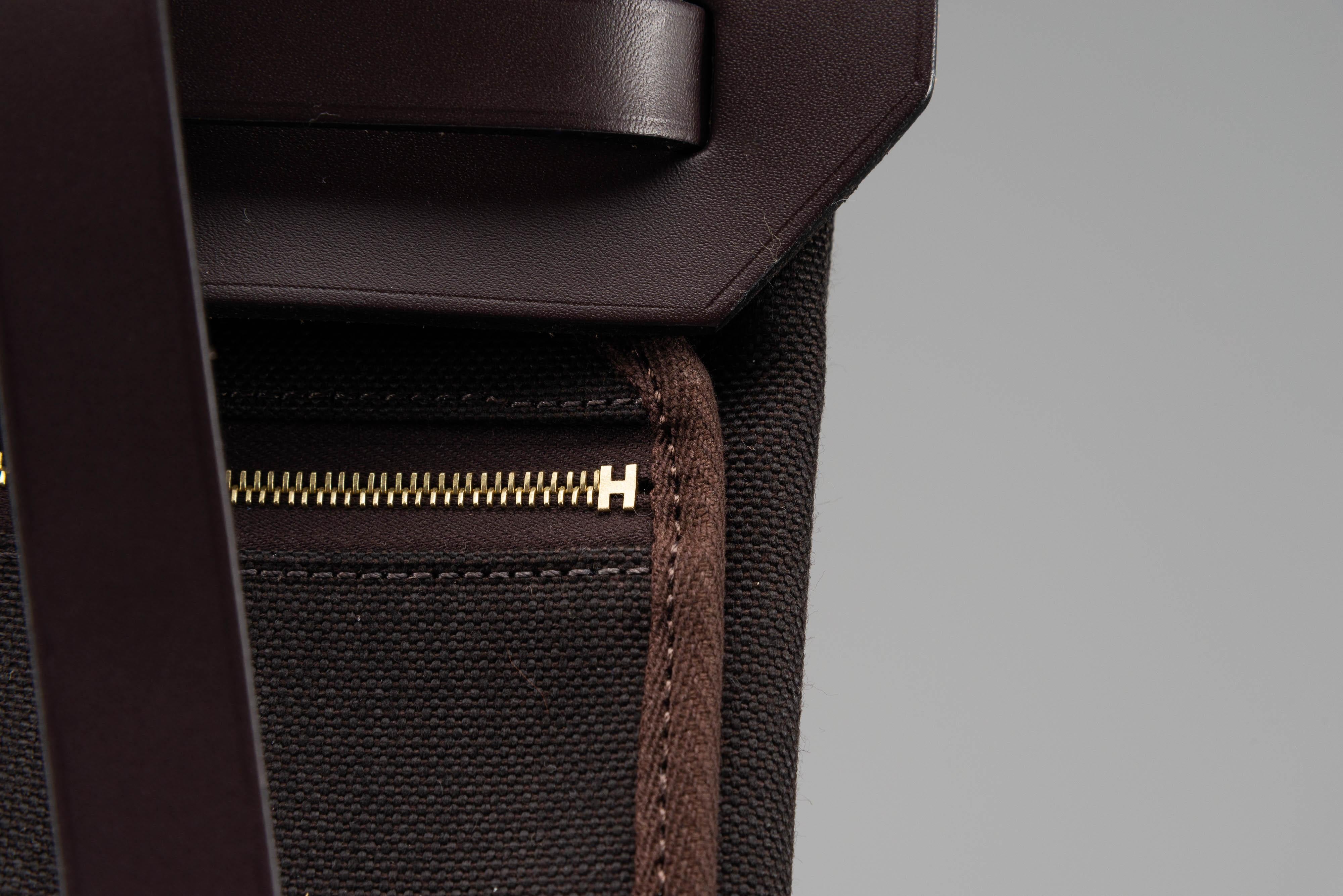 Hermes Herbag a dos Zip retourne NEW Backpack Brown Full-Set 14