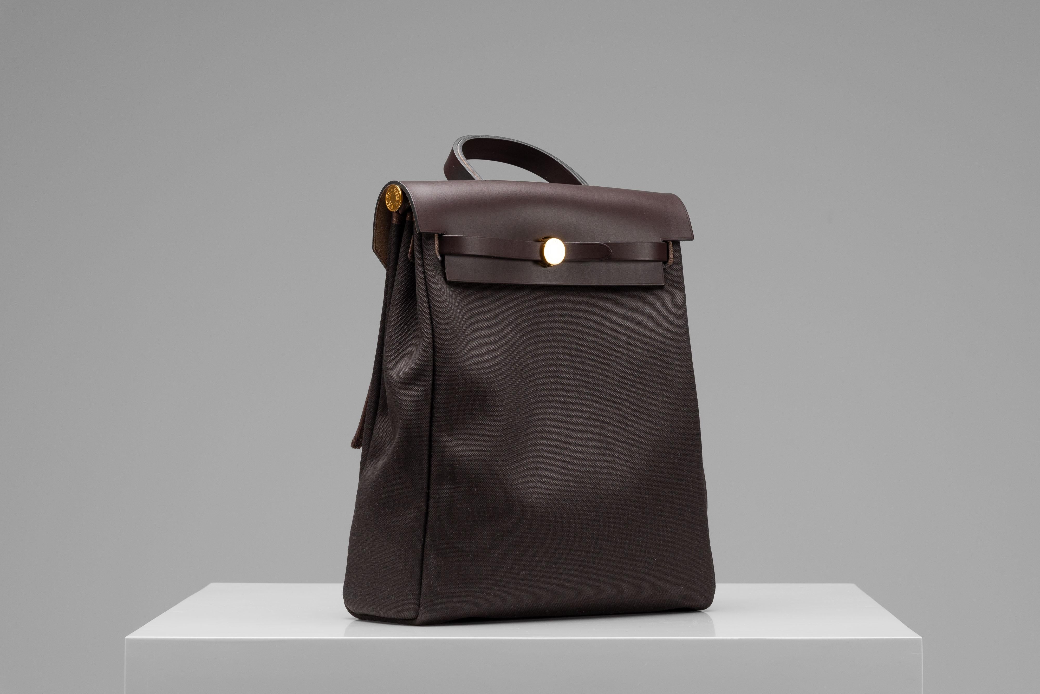 Hermes Herbag a dos Zip retourne NEW Backpack Brown Full-Set 1