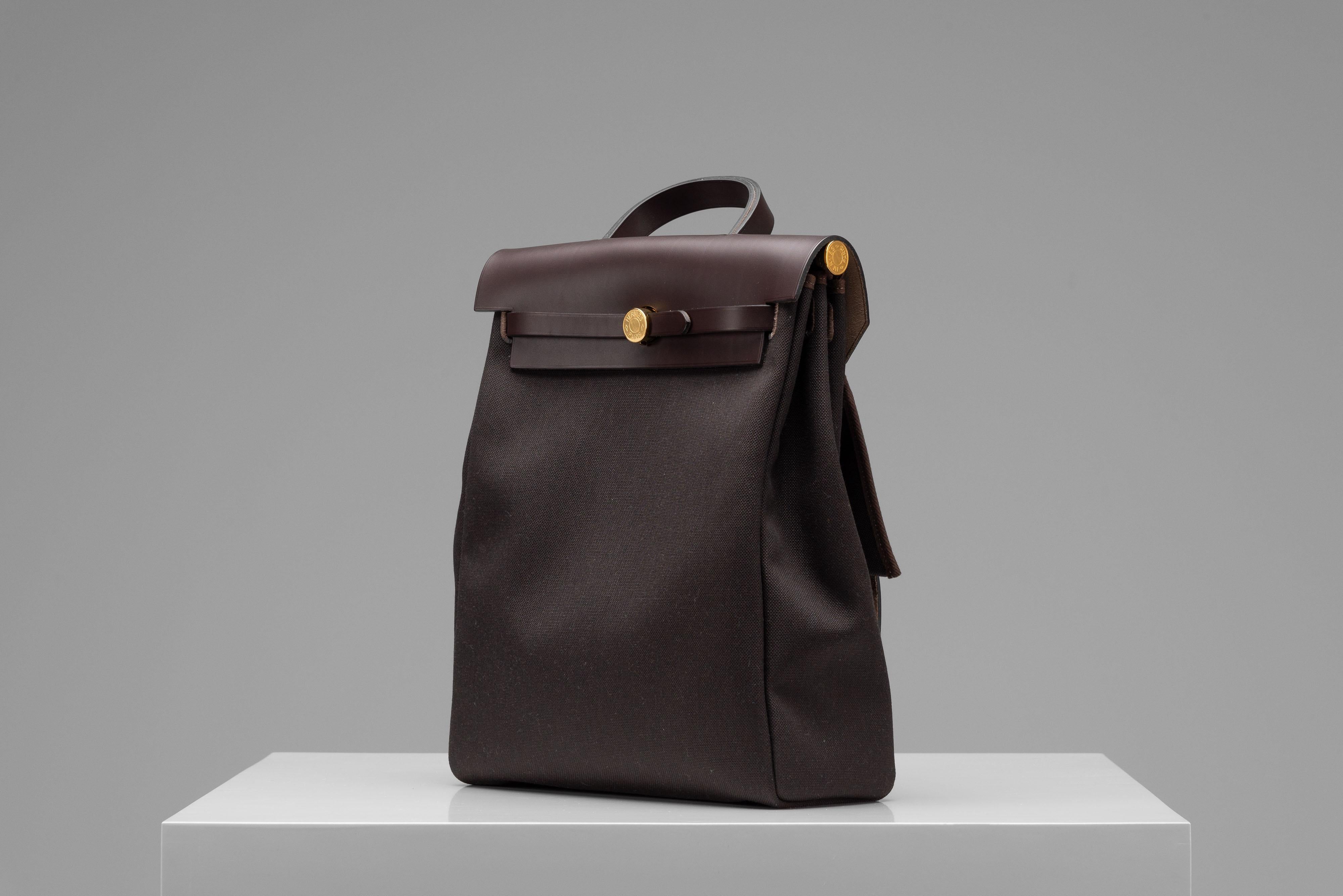 Hermes Herbag a dos Zip retourne NEW Backpack Brown Full-Set 2