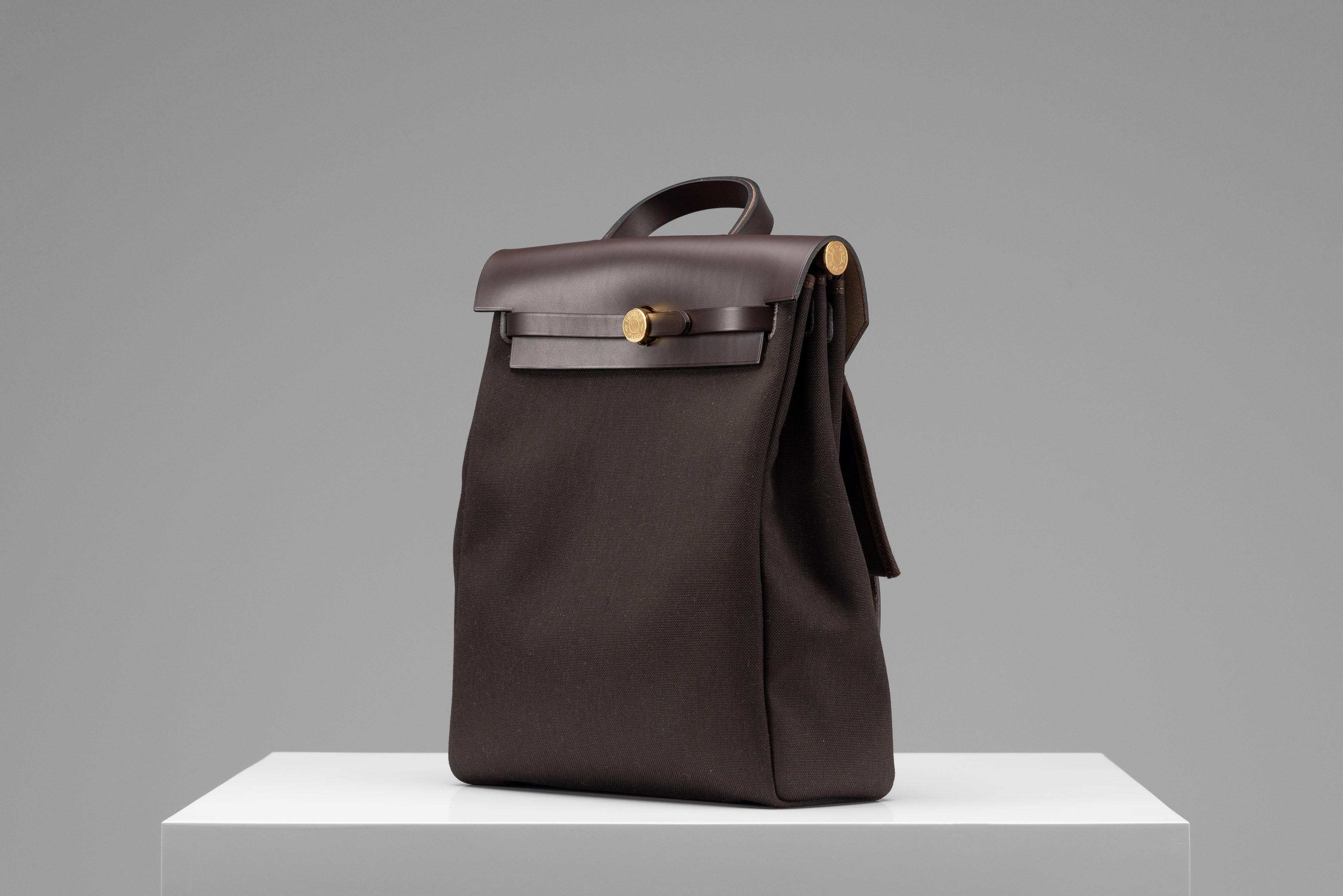 Hermes Herbag a dos Zip retourne NEW Backpack Brown Full-Set 3