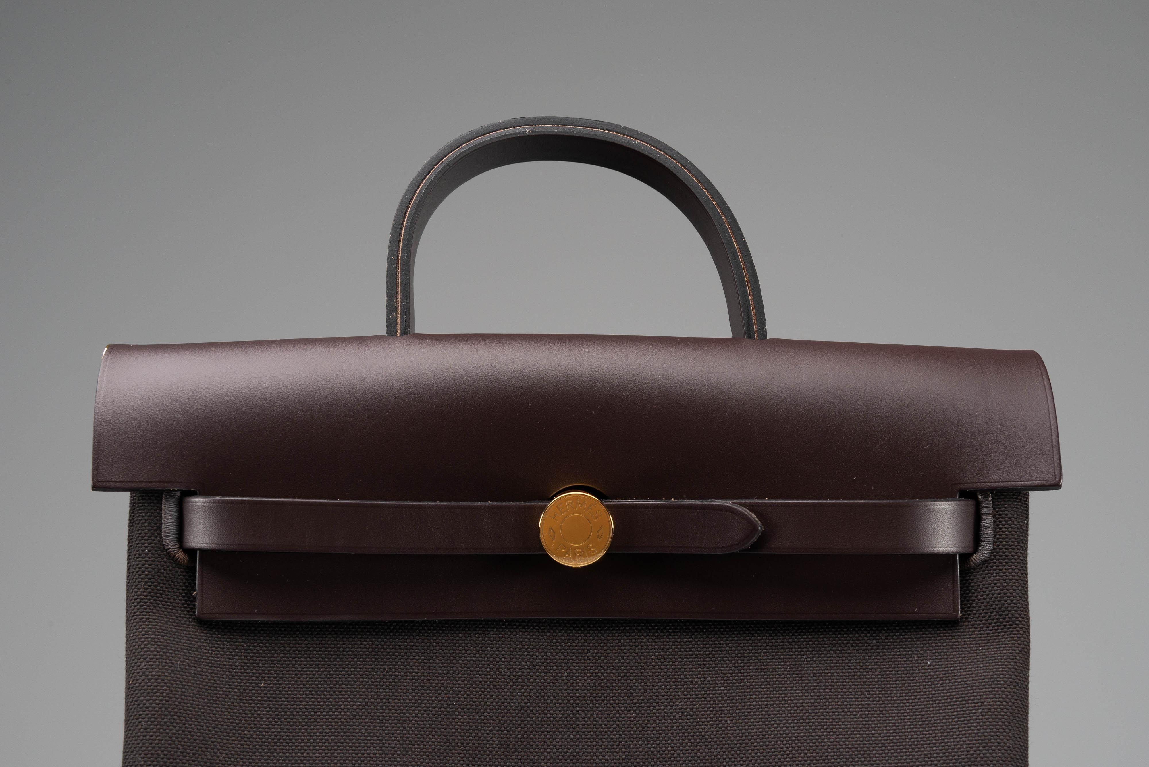 Hermes Herbag a dos Zip retourne NEW Backpack Brown Full-Set 6