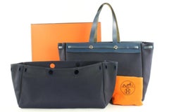 Hermès Herbag Cabas Navy Toile Gm 40cm 2-in-1 7hz0904 Blue Canvas Tote