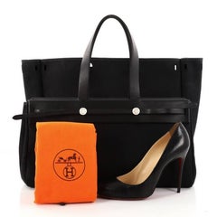 Hermes Herbag Cabas Toile and Leather GM