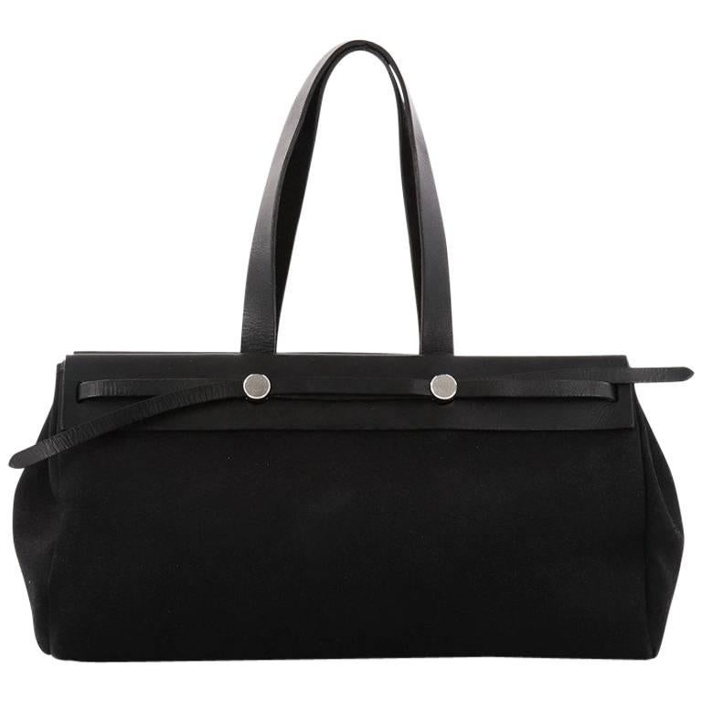 Hermes Herbag Cabas Toile and Leather GM