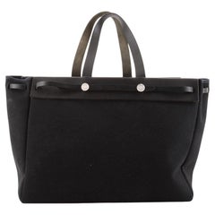 Hermes Herbag Cabas Toile and Leather MM