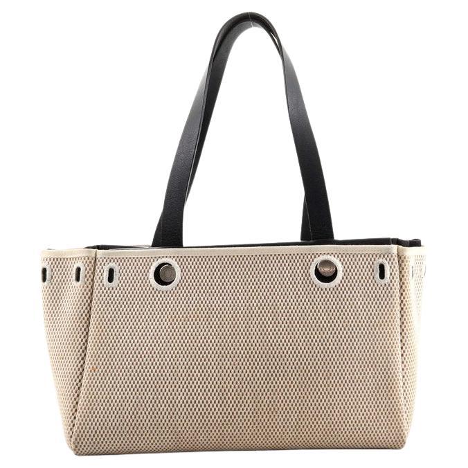 Hermes Herbag Cabas Toile and Leather MM