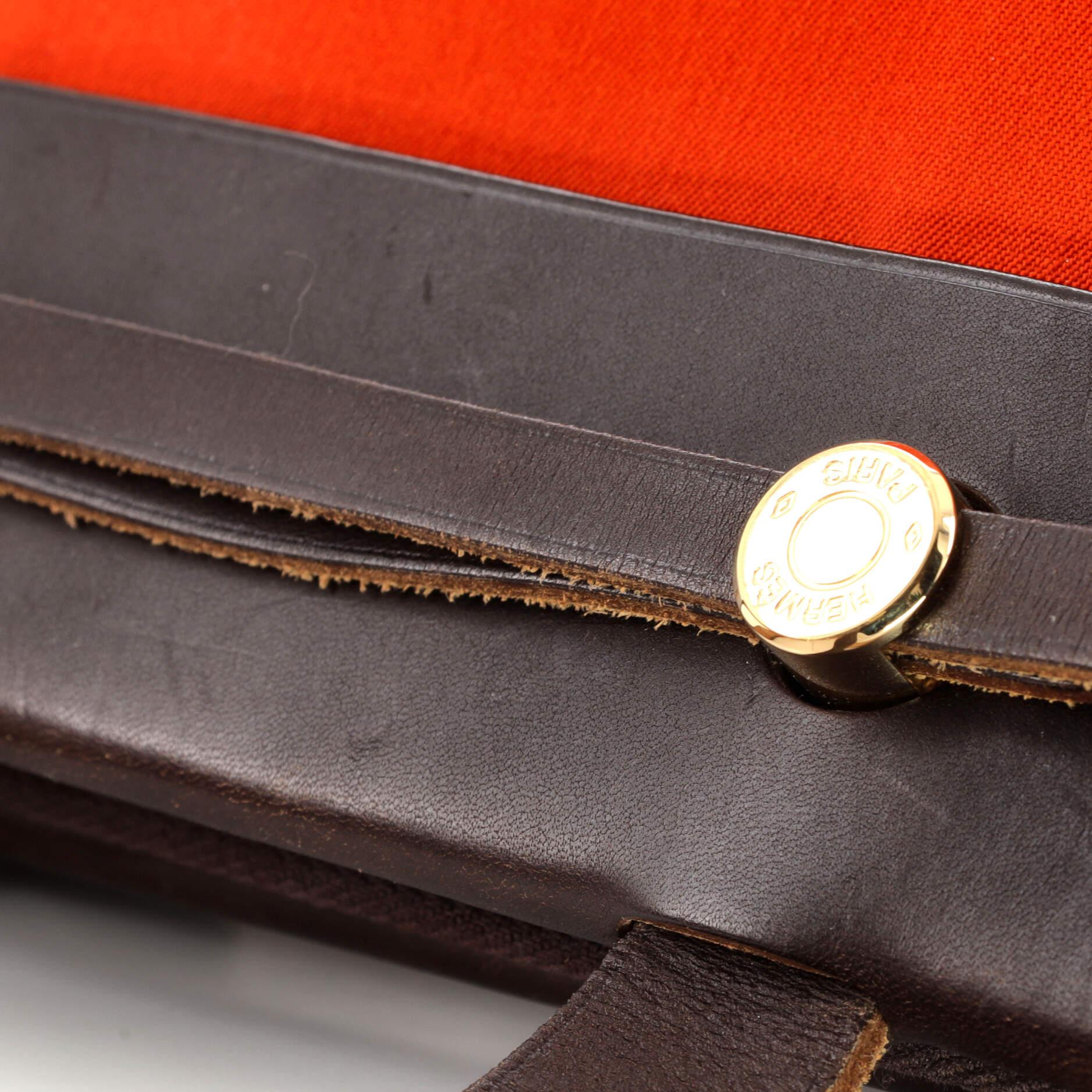 Hermes Herbag Cabas Toile and Leather PM 6