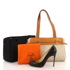 Hermes Herbag Cabas Toile and Leather PM