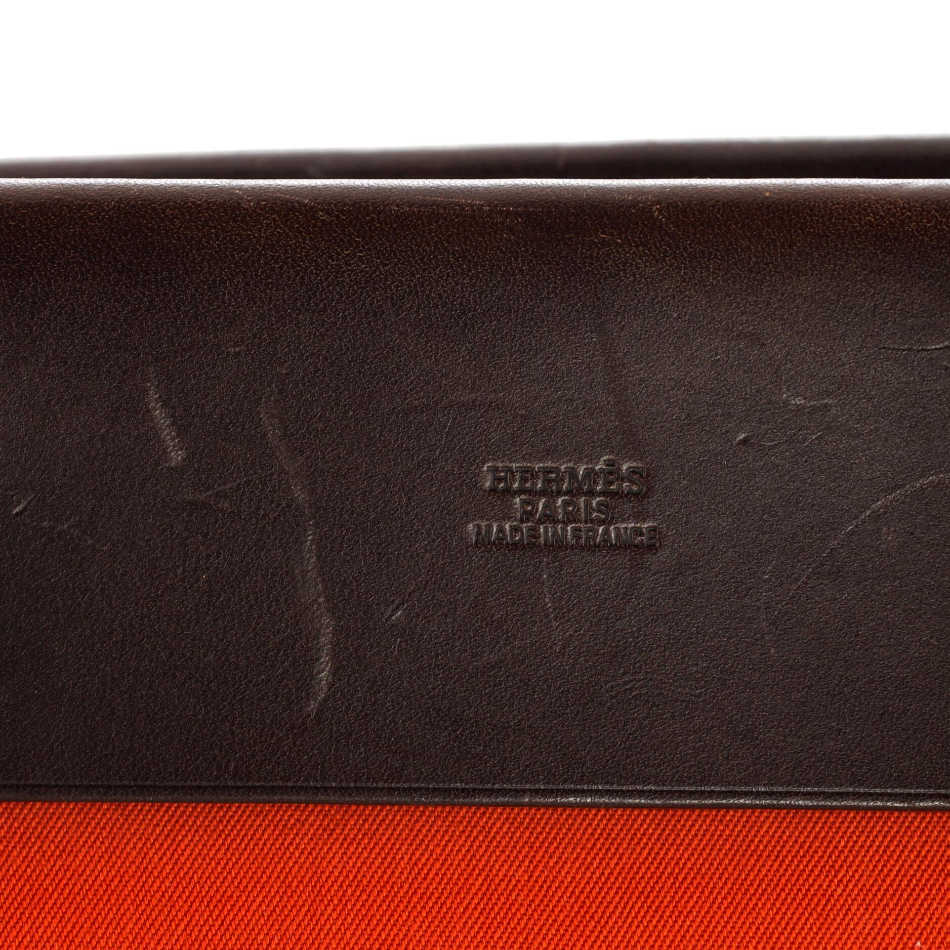 Hermes Herbag Cabas Toile and Leather PM 3