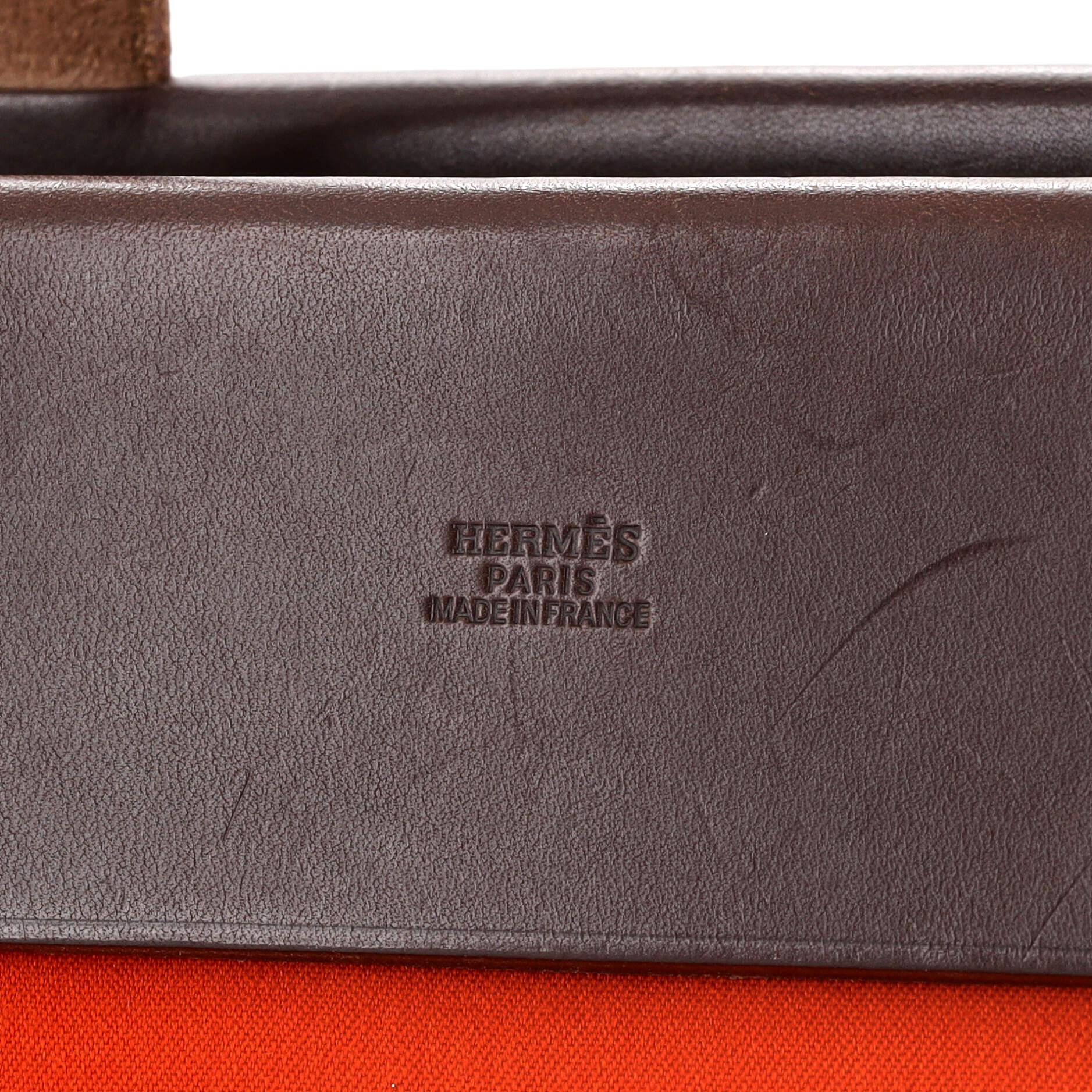 Hermes Herbag Cabas Toile and Leather PM 5
