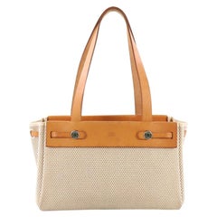 Hermes Herbag Cabas Toile and Leather PM