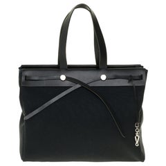Hermès Herbag GM handbag in black canvas and black leather