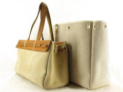 Hermès Herbag Her Air Gm 219603 Natural X Brown Leather Tote