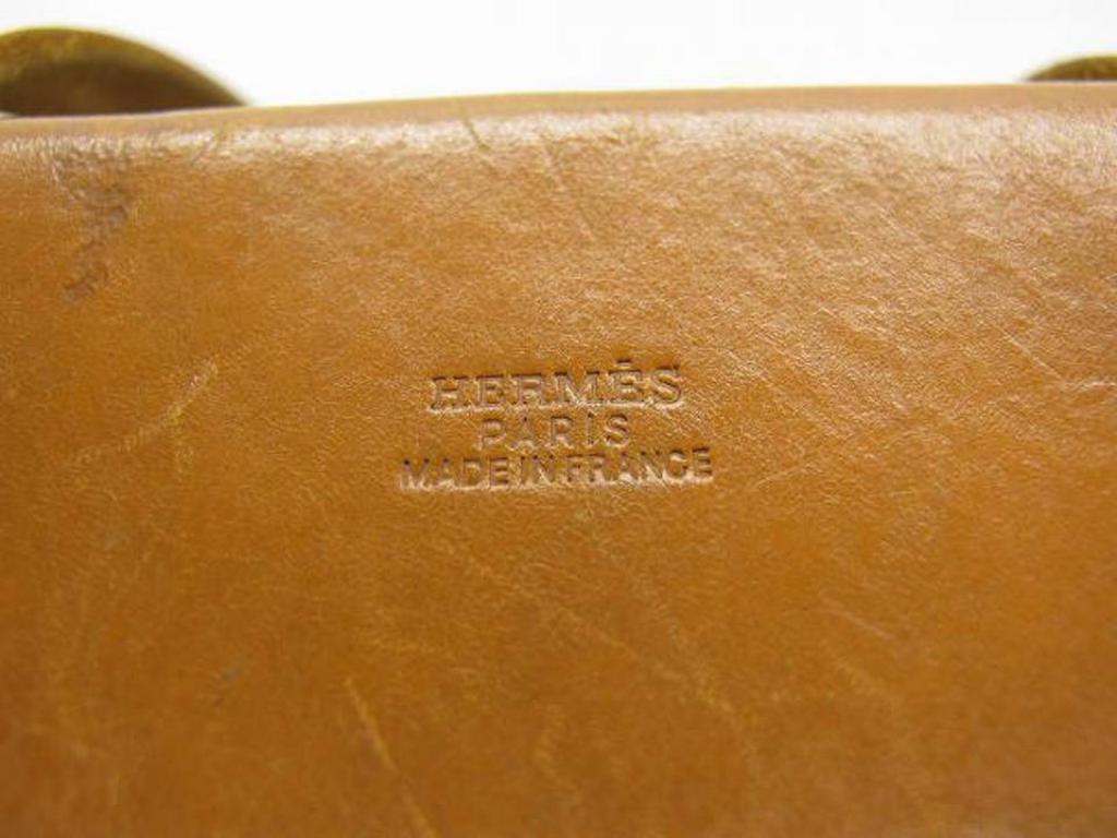 Hermès Herbag Her Air Gm 219603 Natural X Brown Leather Tote In Good Condition For Sale In Forest Hills, NY