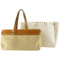 Hermès Herbag Her Air Gm 219603 Natural X Brown Leather Tote