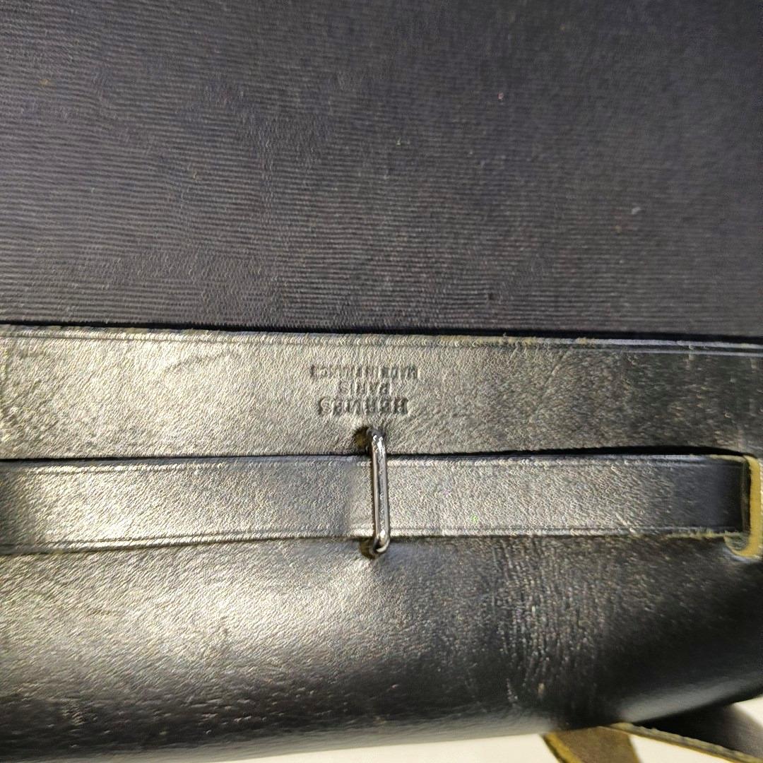 Hermes Herbag Mini Bolso Crossbody de lona negra y herrajes plateados en venta 6