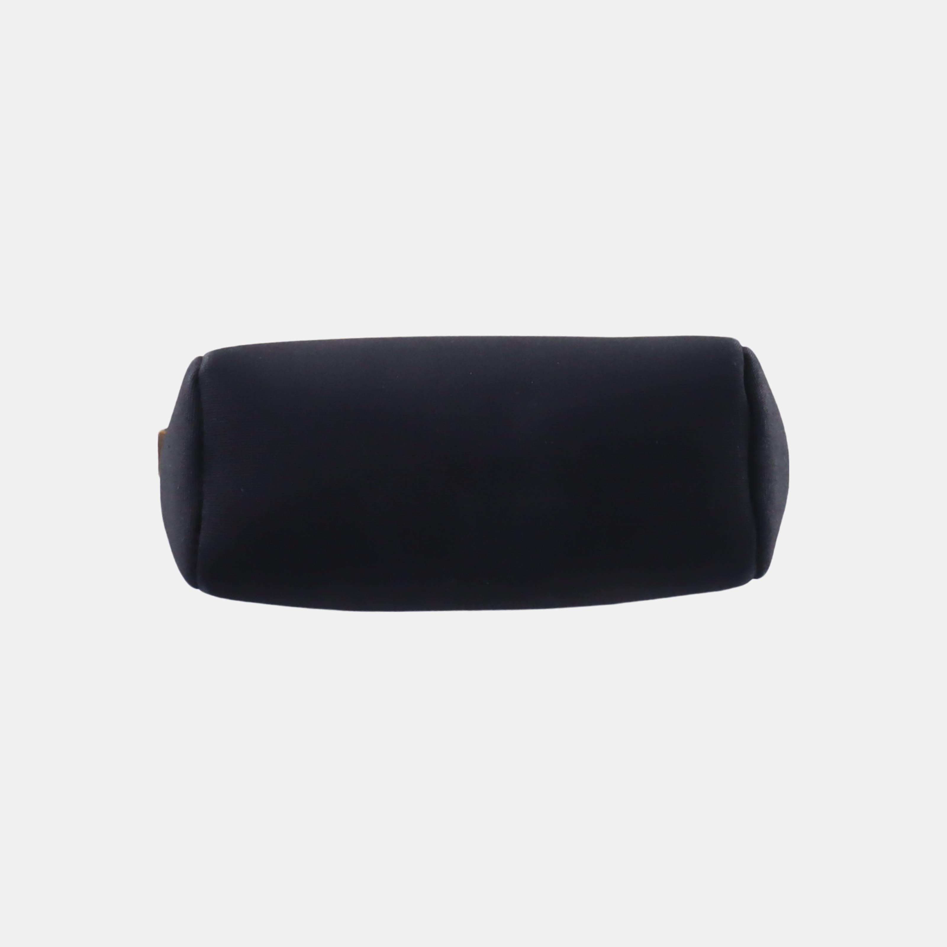 Hermes Herbag Mini Bolso Crossbody de lona negra y herrajes plateados en Bueno estado para la venta en AUBERVILLIERS, FR