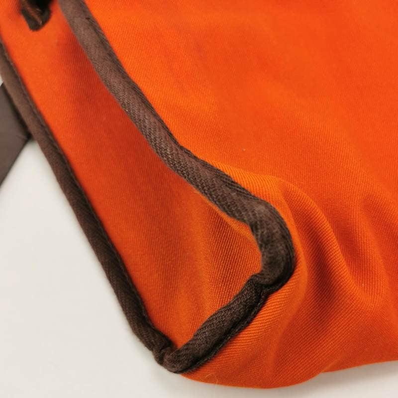 Hermes Herbag Mini Red and Orange Canvas Silver-tone Hardware Crossbody Bag 6