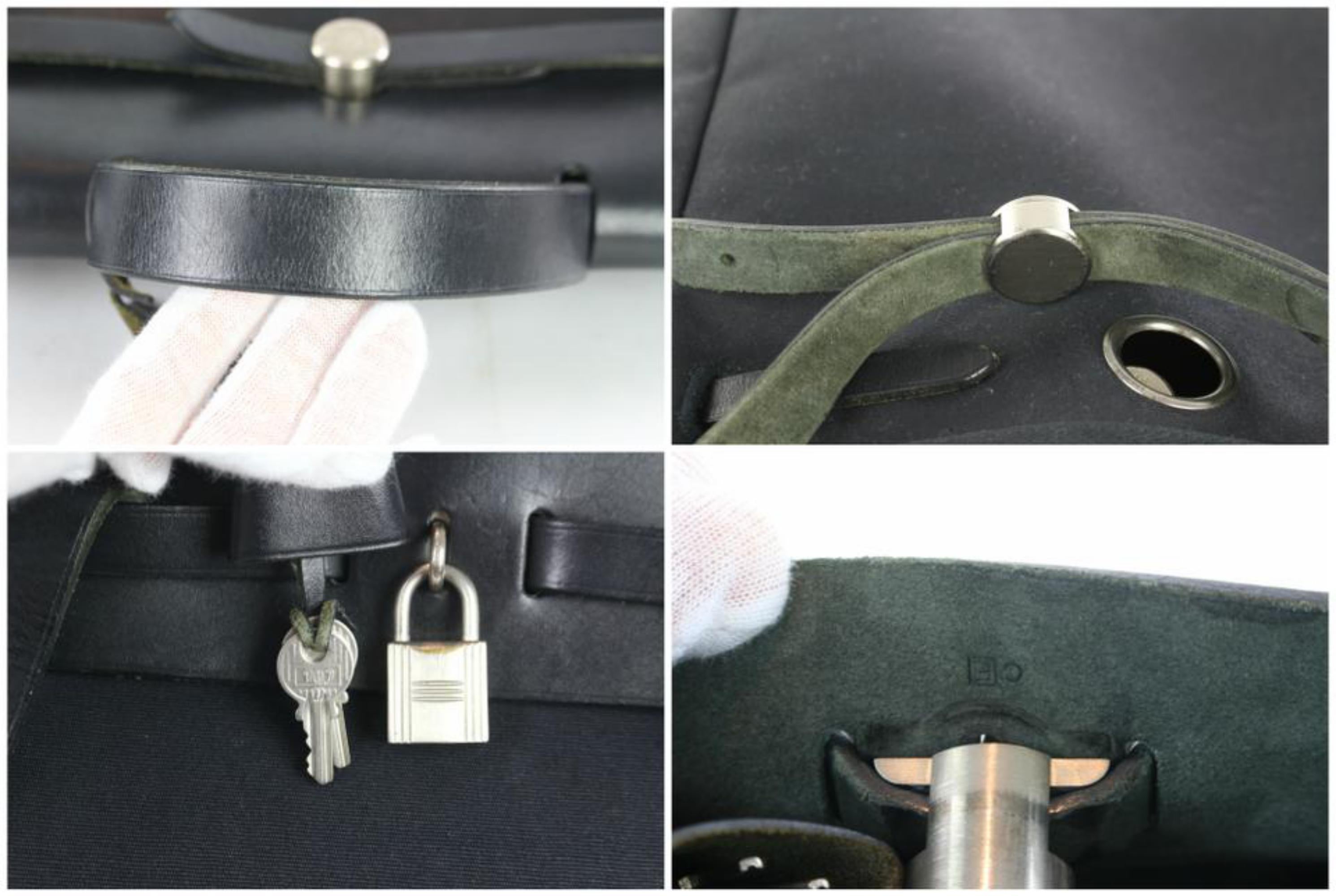 Hermès Herbag Sac A Dos 2-in-1 6hz0904 Black Canvas Backpack In Fair Condition For Sale In Forest Hills, NY
